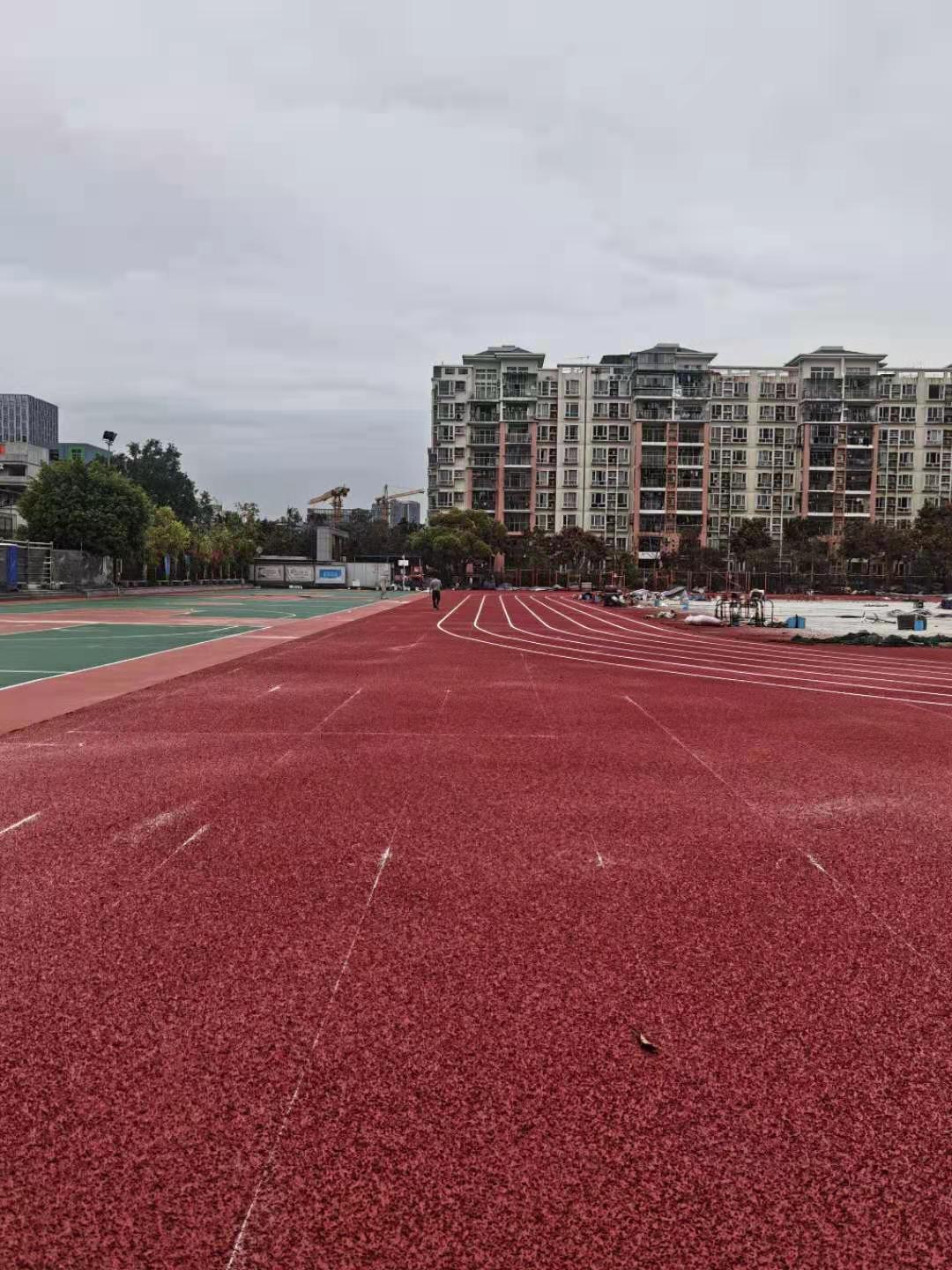 深圳市龍崗區(qū)福安學校塑膠跑道建設案例