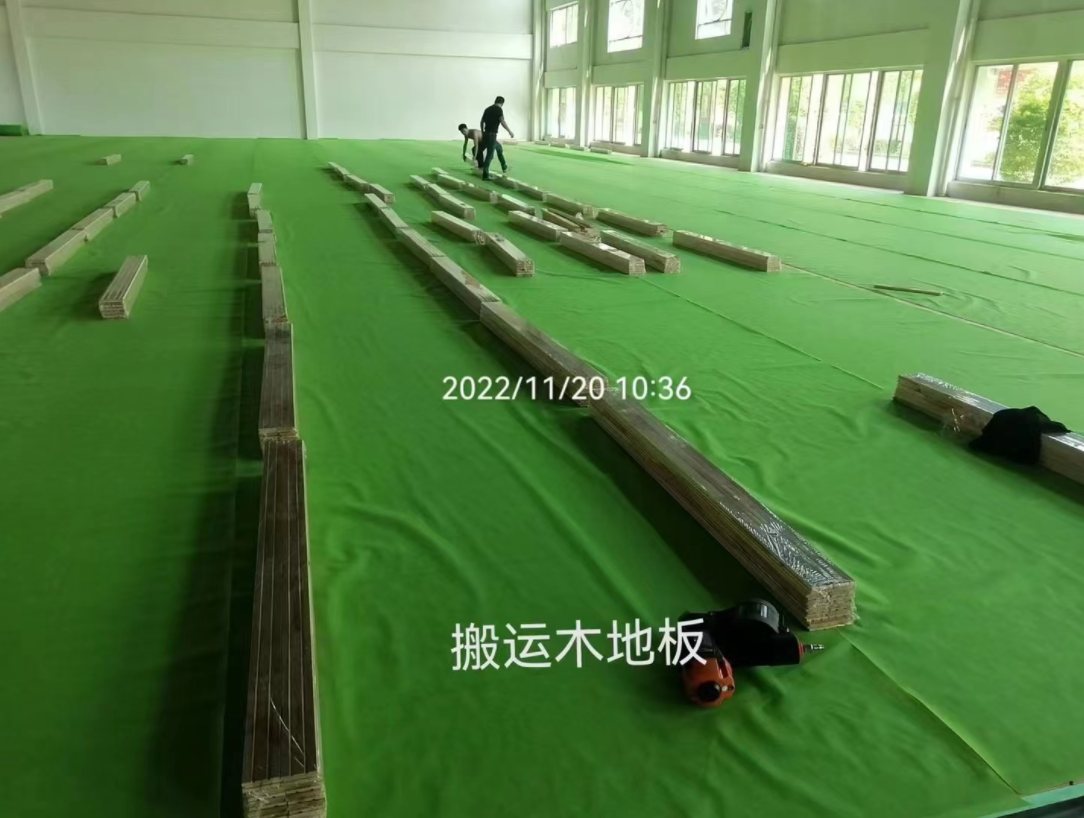 廣州部隊(duì)室內(nèi)木地板籃球場施工